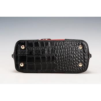 Cheap Prada Promenade Black And Red Small Crocodile Bag