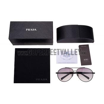 Replica Prada Aviator Black Frame Grey Lenses Sunglasses 308148