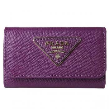 Cheap Prada  1M1139 Ladies Cow Leather Purple