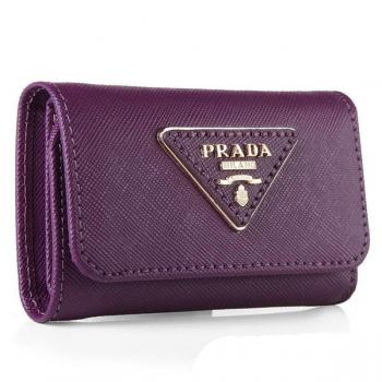 Cheap Prada  1M1139 Ladies Cow Leather Purple