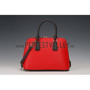 Prada Promenade Black And Red Crocodile Bag