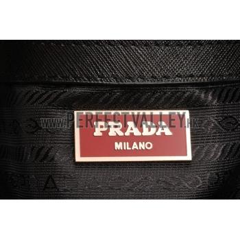 Prada Promenade Black And Red Crocodile Bag