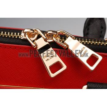 Prada Promenade Black And Red Crocodile Bag