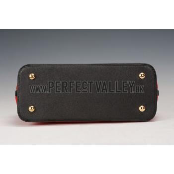 Prada Promenade Black And Red Crocodile Bag