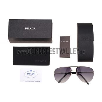 Prada Aviator Gold Frame Black Temples Sunglasses 308228