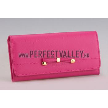 Prada Continental Wallet Red Pink Replica