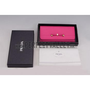 Prada Continental Wallet Red Pink Replica