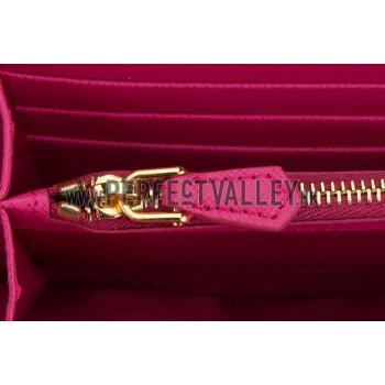 Prada Continental Wallet Red Pink Replica