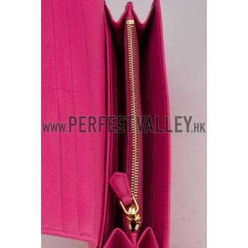 Prada Continental Wallet Red Pink Replica