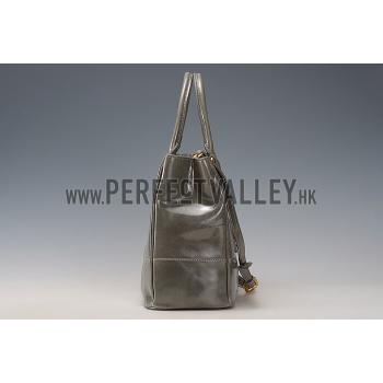 Prada  Patent Leather Satchel Grey