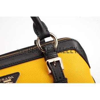 Replica Prada Shoulder Handbag Yellow and Black