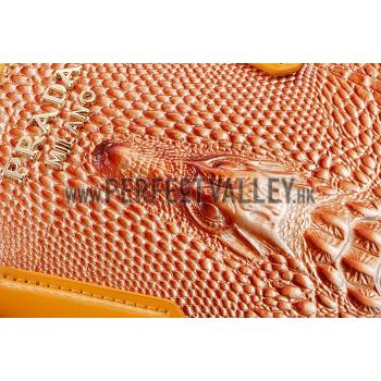 Prada Promenade Crocodile Leather Bag Yellow