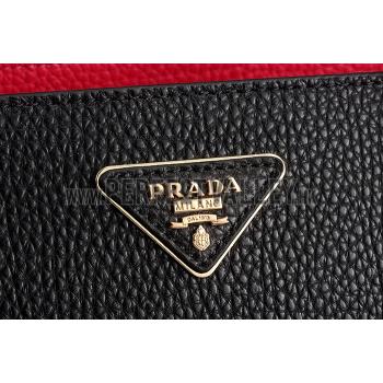 Prada Front Pocket Fuchsia - Black & Python Handles Tote 18926817