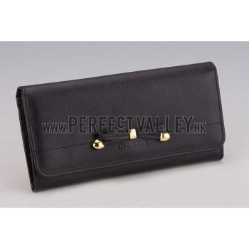 Prada Continental Wallet Black