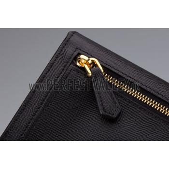 Prada Continental Wallet Black