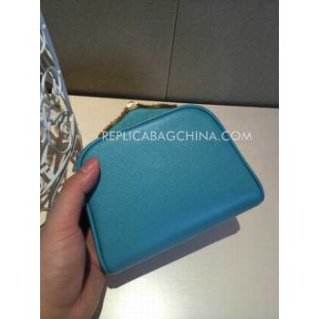 Replica Prada Clutch Calfskin Blue Bag