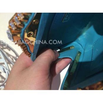 Replica Prada Clutch Calfskin Blue Bag