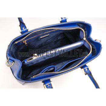 Prada Crocodile Leather Shoulder Bag Blue