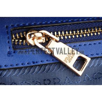 Prada Crocodile Leather Shoulder Bag Blue