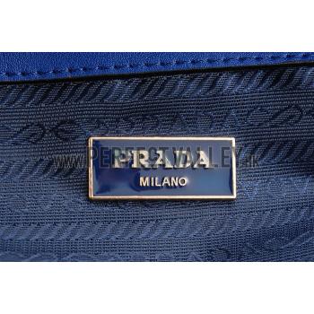 Prada Crocodile Leather Shoulder Bag Blue