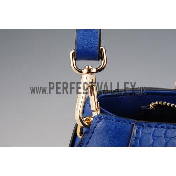 Prada Crocodile Leather Shoulder Bag Blue