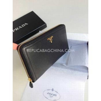 Prada Clutch Calfskin Black Bag