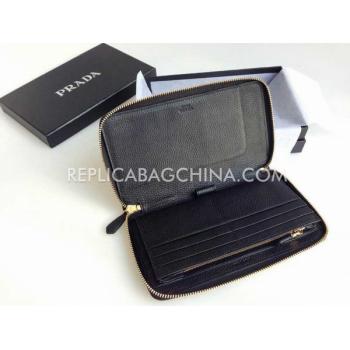 Prada Clutch Calfskin Black Bag