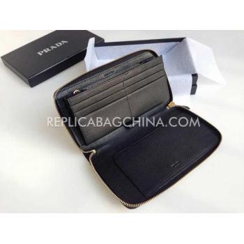 Prada Clutch Calfskin Black Bag