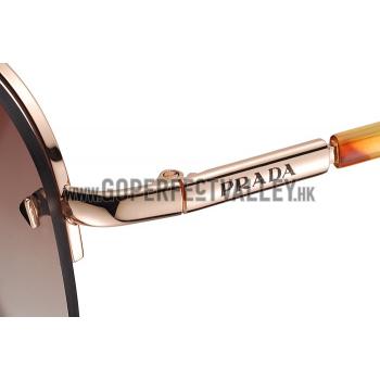 Prada Aviator Gold Frame Tortoiseshell Temples Sunglasses 308229