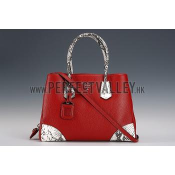 Prada  Satchel Dark Red And Python Handles 18926833