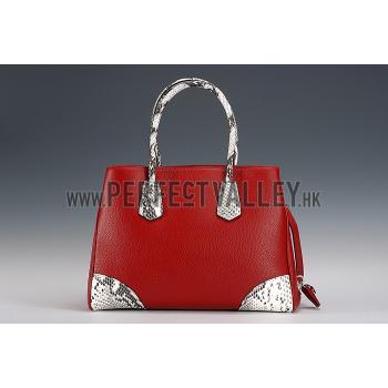 Prada  Satchel Dark Red And Python Handles 18926833