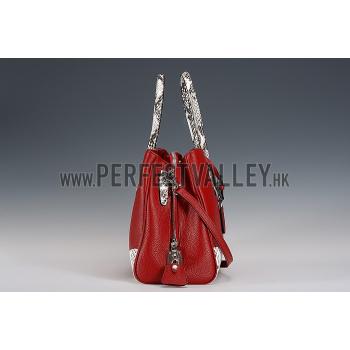 Prada  Satchel Dark Red And Python Handles 18926833