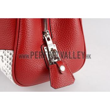 Prada  Satchel Dark Red And Python Handles 18926833