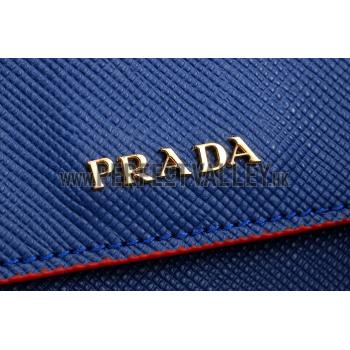 Replica Prada Saffiano Double Tote Blue