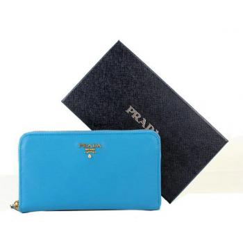 Cheap Prada  1M0506 Ladies Wallet Blue