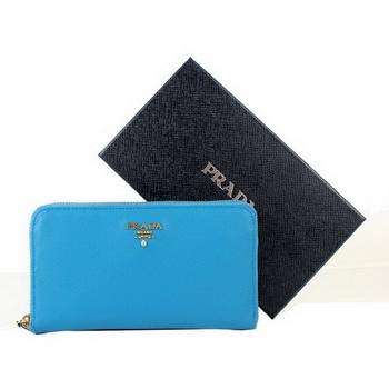 Cheap Prada  1M0506 Ladies Wallet Blue