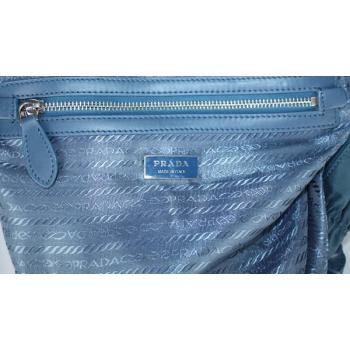 Prada  BL0397 2way Lambskin Blue Handbag