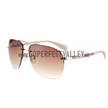 Prada Sporty Linea Rossa Logo Beige Temples Sunglasses 308213