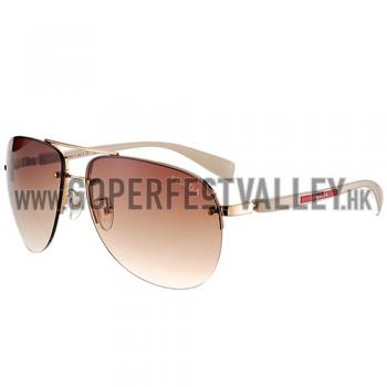 Prada Sporty Linea Rossa Logo Beige Temples Sunglasses 308213