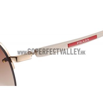 Prada Sporty Linea Rossa Logo Beige Temples Sunglasses 308213