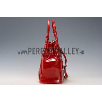 Prada  Patent Leather Satchel Red