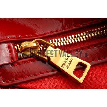 Prada  Patent Leather Satchel Red