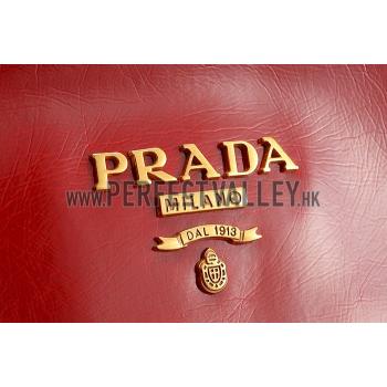 Prada  Patent Leather Satchel Red