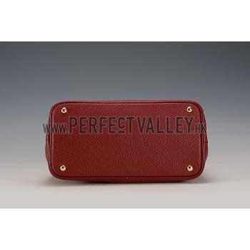 Prada Double Tote Dark Red