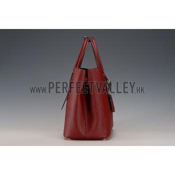 Prada Double Tote Dark Red