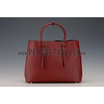 Prada Double Tote Dark Red