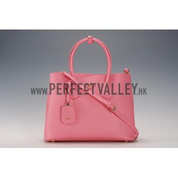 Prada Saffiano Double Tote Pink