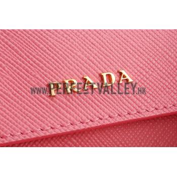 Prada Saffiano Double Tote Pink