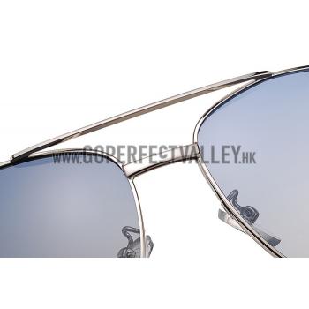 Prada Square Linea Rossa Logo Silver Frame Sunglasses 308221