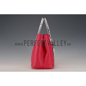 Prada Double Tote Fuchsia With Python Handles